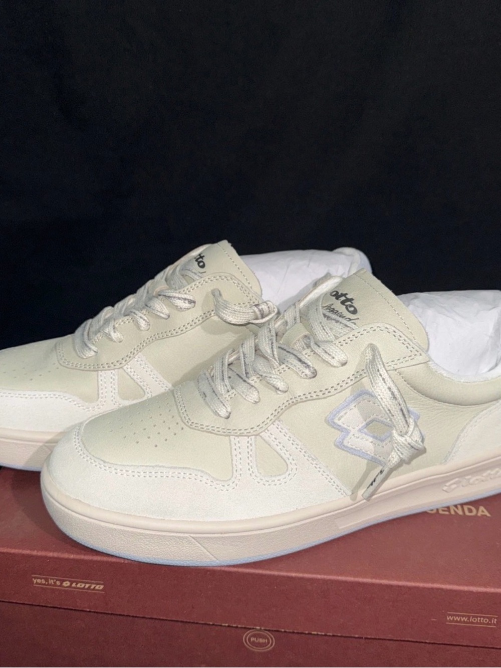 Lotto Leggenda Women's Signature Shoe Natural/Blue Size 9.5